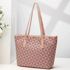 Sac Fourre-tout Motif Damier Brun