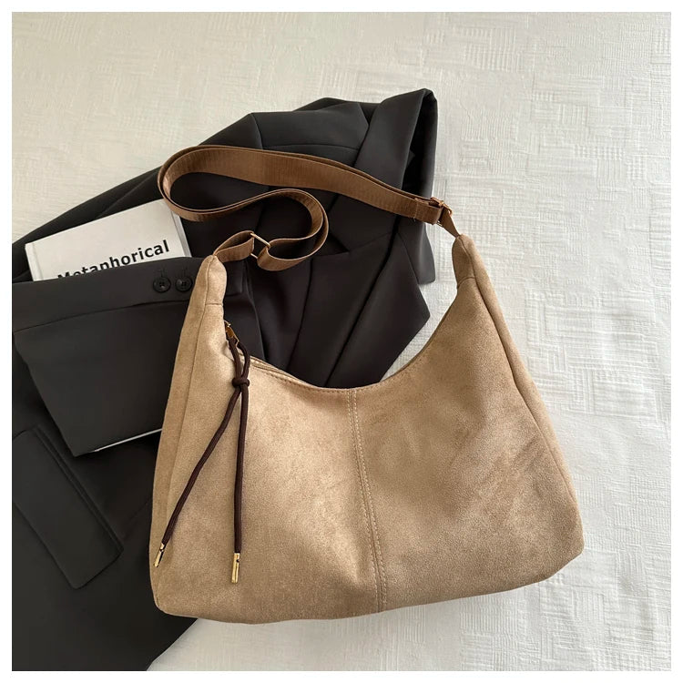 Sac en cuir suédé grande capacité