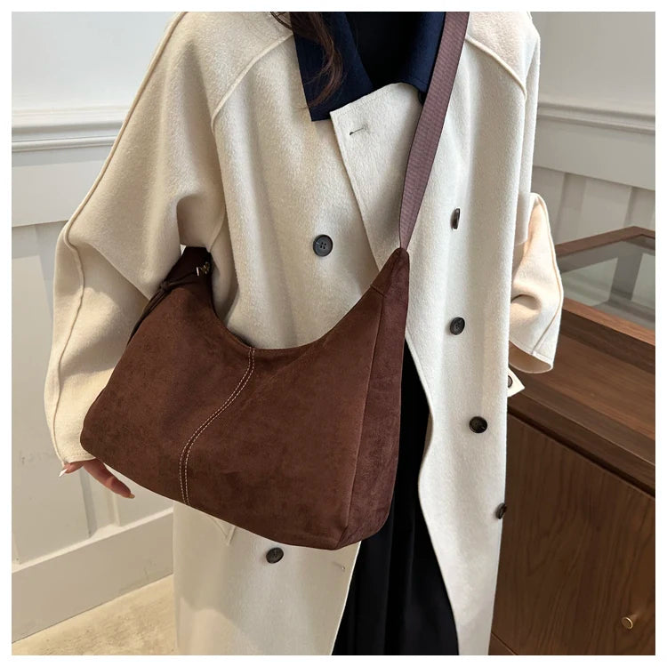 Sac en cuir suédé grande capacité