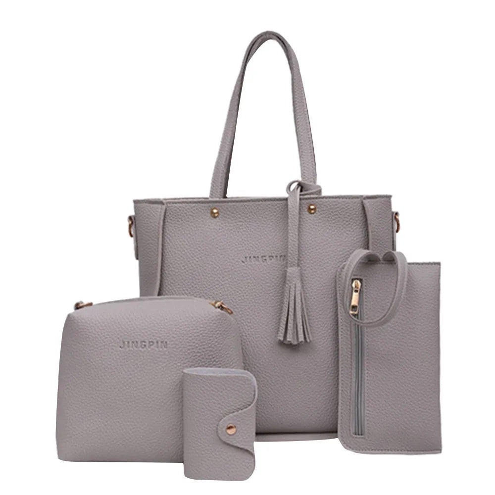 Lot de 4 sacs fourre-tout en cuir PU
