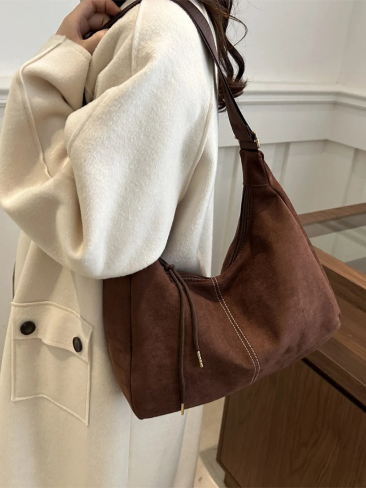 Sac en cuir suédé grande capacité