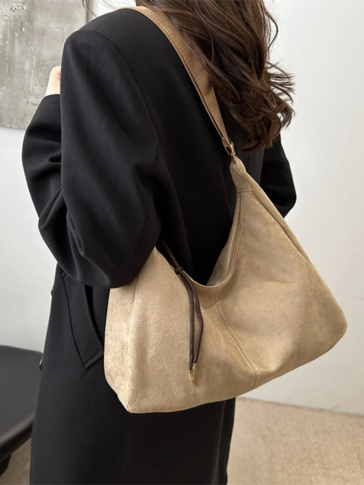 Sac en cuir suédé grande capacité