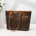 Sac Fourre-tout Motif Damier Brun