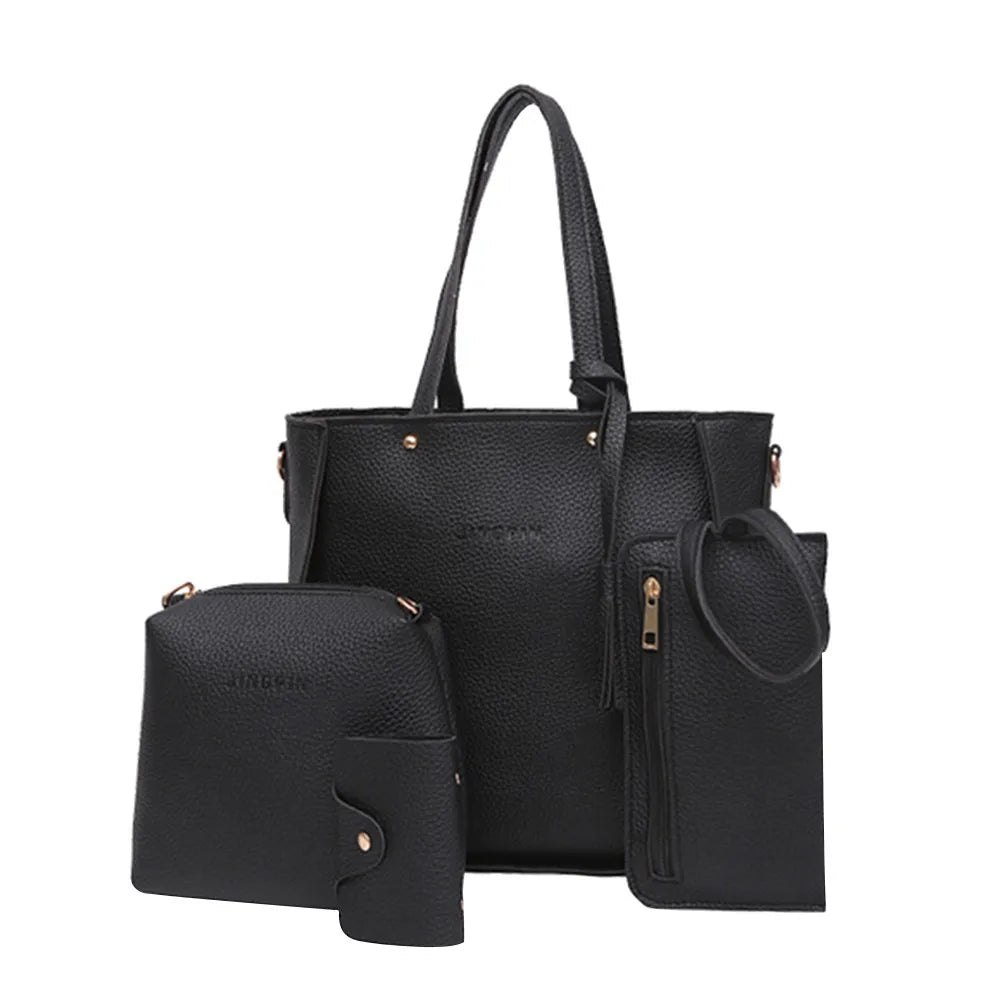 Lot de 4 sacs fourre-tout en cuir PU