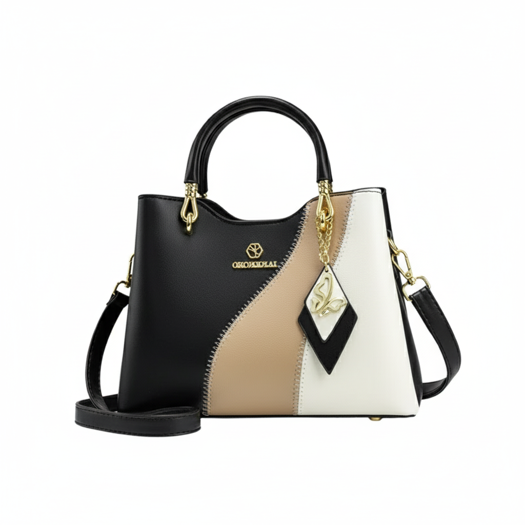 Sac tricolore élégant sur fond blanc